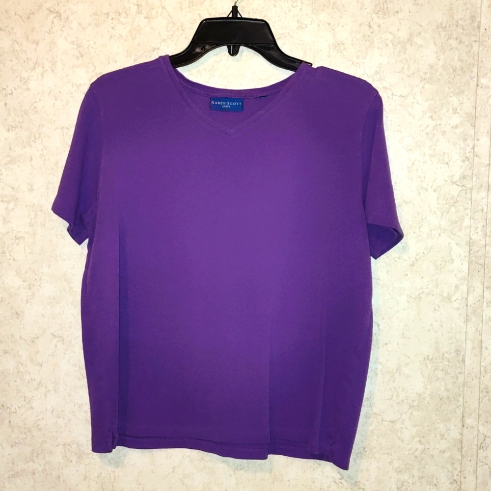 🟢 Karen Scott Purple Short Sleeve Tee